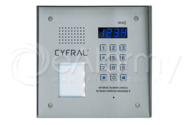 PC-2000RE PRO INOX Panel rozmówny z czytnikiem breloków zbliżeniowych RFID, moduł elektroniki CYFRAL