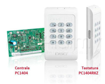 Zestaw: centrala alarmowa PC1404 DSC oraz 8-liniowa klawiatura LED PC1404RKZ