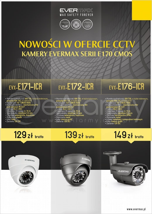Kamery EVERMAX serii E170 CMOS