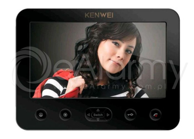 KW-E706C-B Monitor głośnomówiący, obudowa w kolorze czarnym, 7 cali, wideodomofon KENWEI