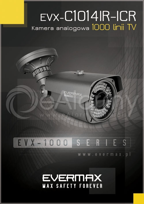 EVX-C1014IR-ICR EVERMAX Kamera zewnętrzna Dzień/Noc, 1000 linii TV OSD - UTC