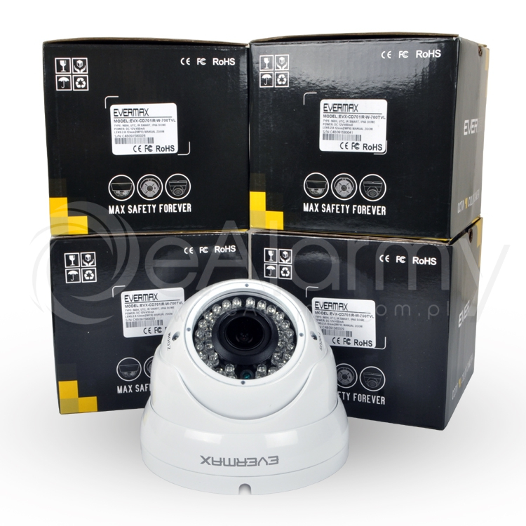 4 PACK kamer EVX CD701 IR W EVERMAX kompaktowych z oświetlaczem IR EVERMAX