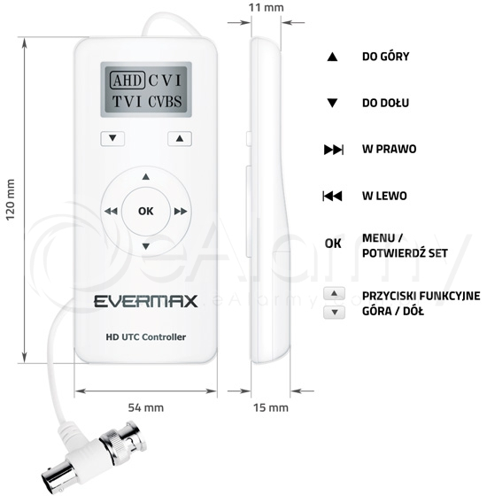 EVX-UTC-AHD-CR2 Kontroler zdalnego sterowania menu OSD EVERMAX