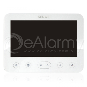 KW-E706FC/W200-W Monitor głośnomówiący 7 cali, biały, wbudowany moduł pamięci, wideodomofon KENWEI