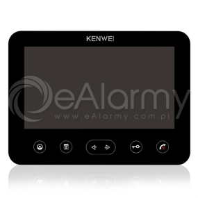 KW-E706FC/W200-B Monitor głośnomówiący 7 cali, czarny, wbudowany moduł pamięci, wideodomofon KENWEI