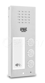 6025/PR3-RF Panel rozmówny z czytnikiem zbliżeniowym i modułem informacyjnym, 3 przyciski wywołania URMET ELITE