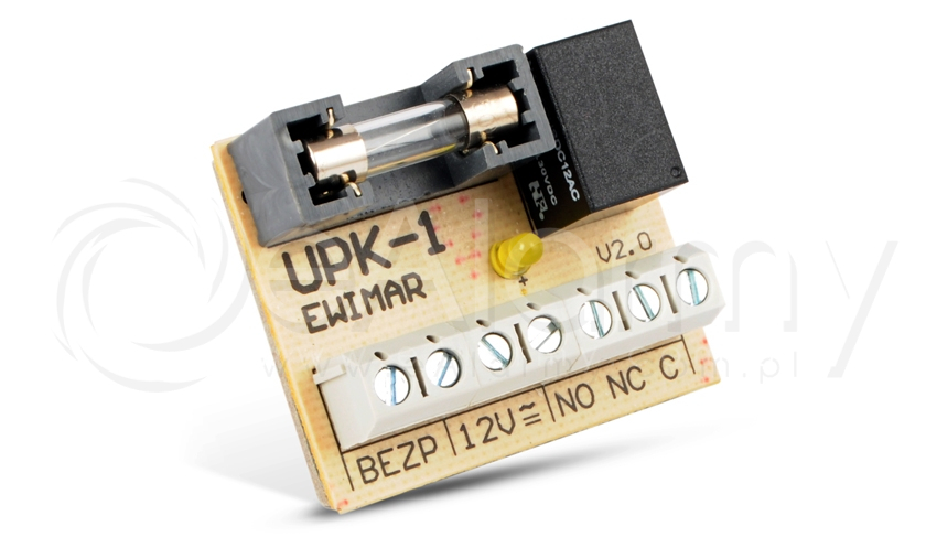 UPK1 Uniwersalny moduł przekaźnikowy z oddzielnym bezpiecznikiem Ewimar