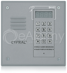 PC-1000R Panel rozmówny z czytnikiem breloków zbliżeniowych RFID CYFRAL - srebrny