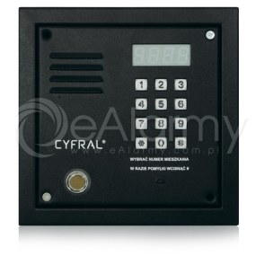 PC-2000DE Panel rozmówny z czytnikiem kluczy Dallas, moduł elektroniki CYFRAL - czarny