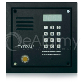 PC-2000DE Panel rozmówny z czytnikiem kluczy Dallas, moduł elektroniki CYFRAL - grafitowa
