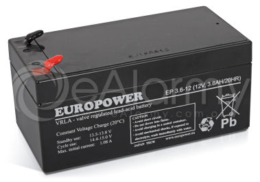 Akumulator EP 3,6-12 Europower 12V 3.6Ah