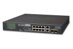 FGSD-1022VHP 10-portowy switch PoE dla 8 kamer IP, 8x PoE + 2x TP/SFP, wyświetlacz LCD PLANET